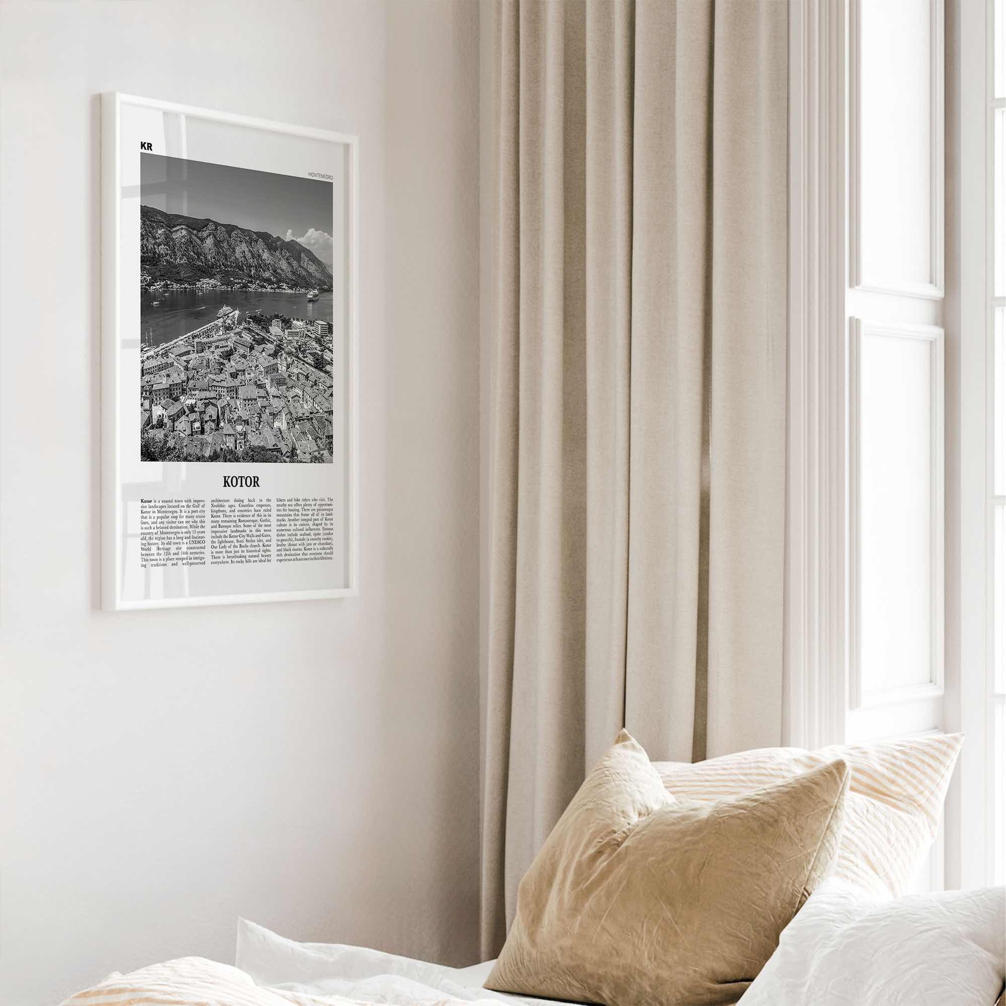 Kotor Print Black and White, Kotor Wall Art, Kotor Poster, Kotor Photo, Kotor Wall Décor, Котор, Montenegro, Europe