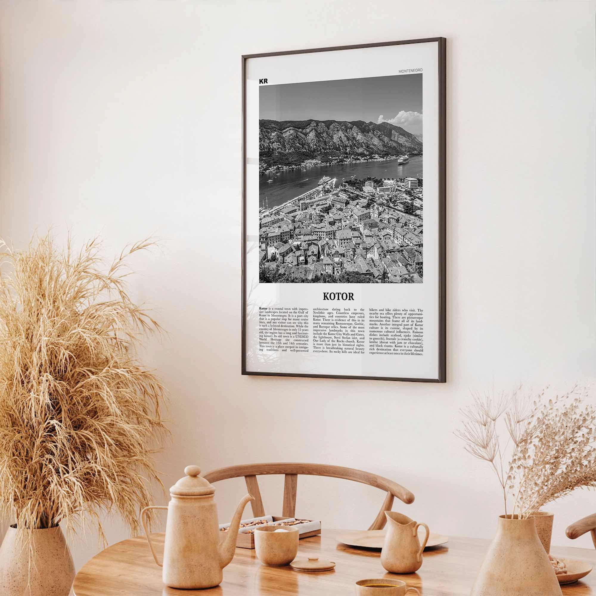 Kotor Print Black and White, Kotor Wall Art, Kotor Poster, Kotor Photo, Kotor Wall Décor, Котор, Montenegro, Europe