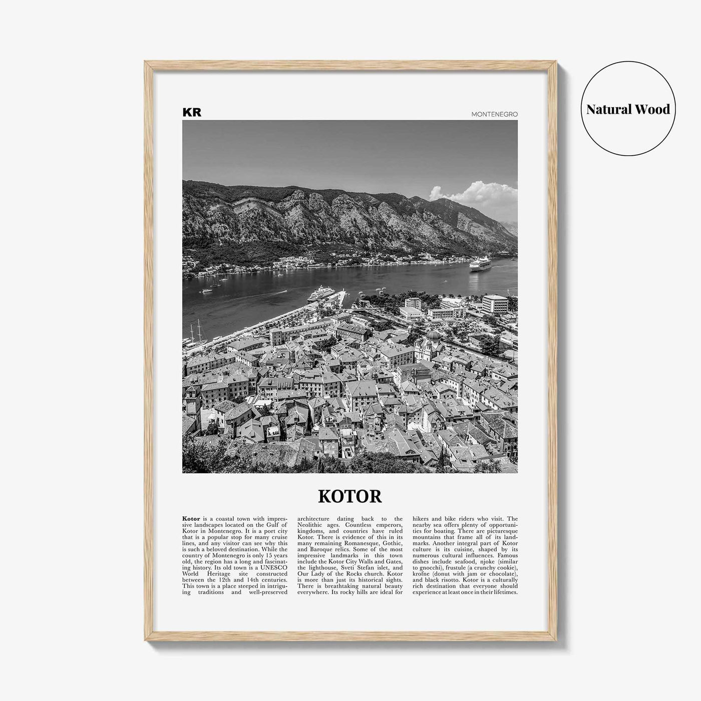 Kotor Print Black and White, Kotor Wall Art, Kotor Poster, Kotor Photo, Kotor Wall Décor, Котор, Montenegro, Europe