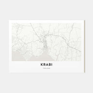 Krabi Map Landscape Poster