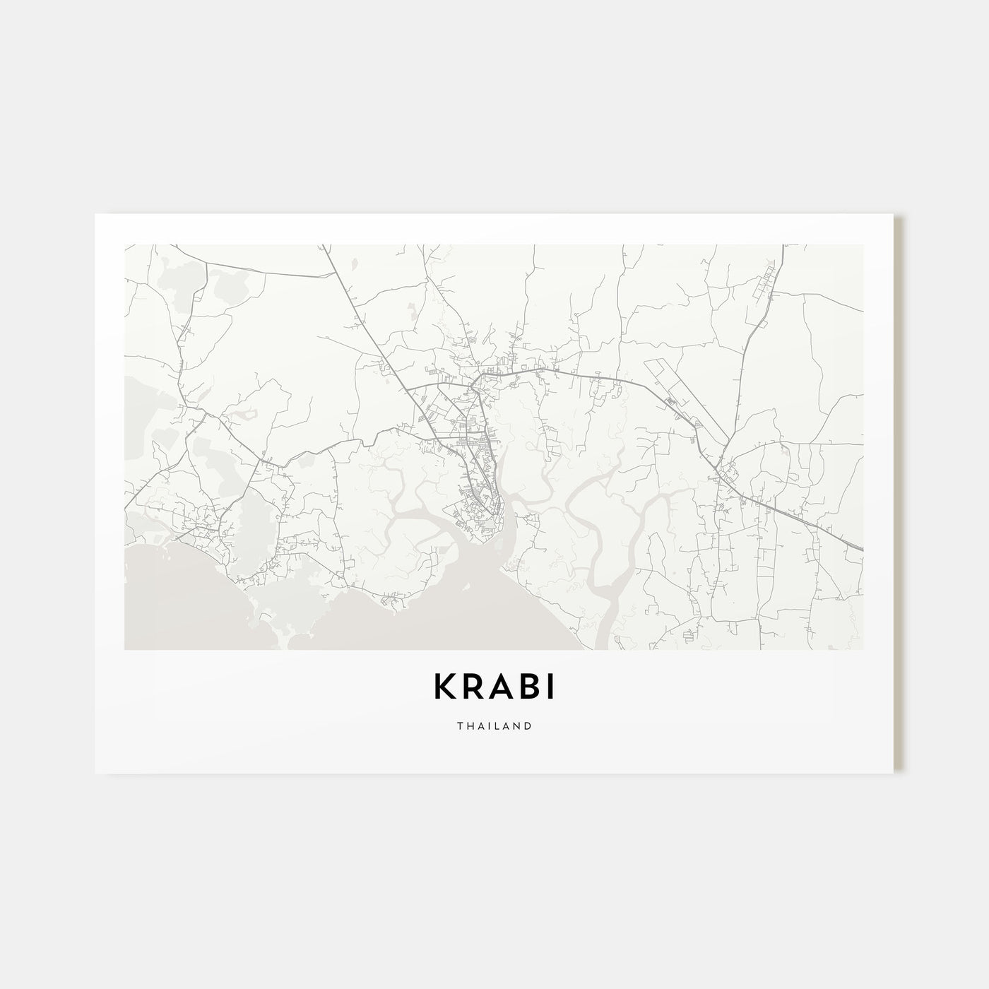 Krabi Map Landscape Poster