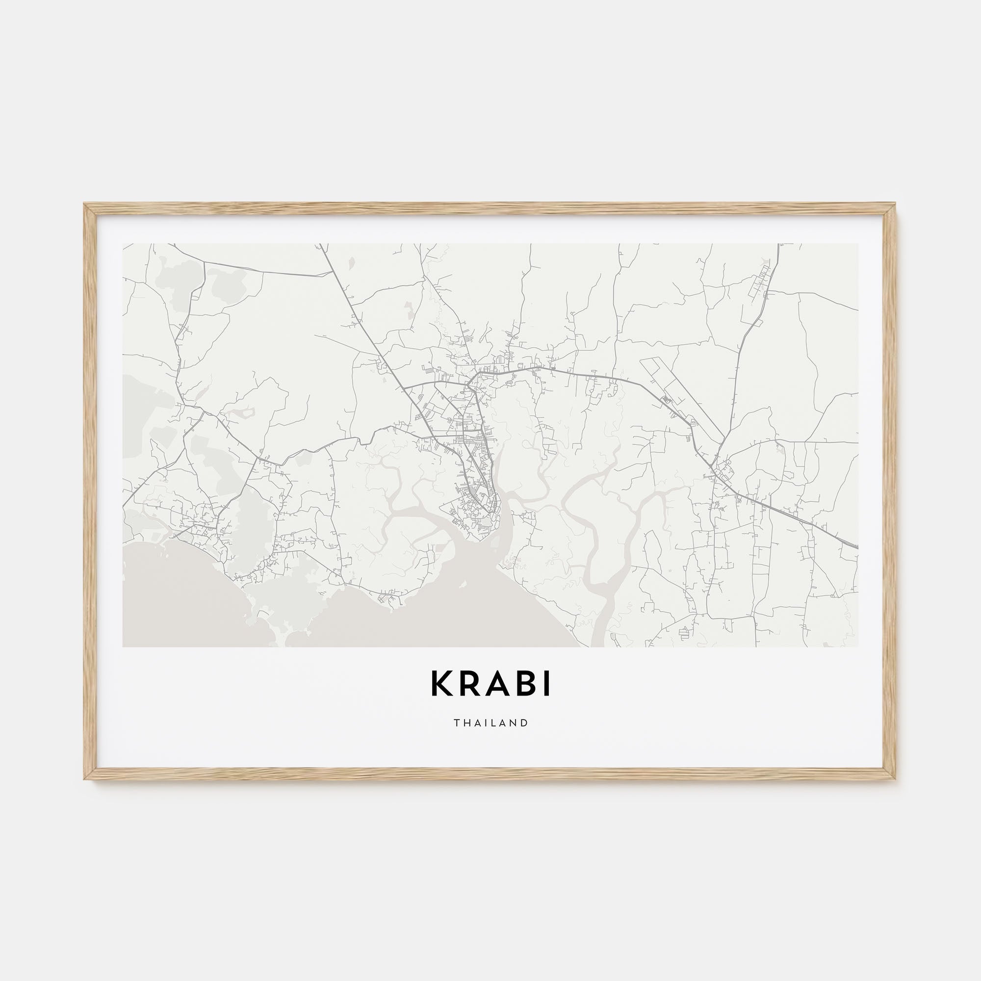Krabi Map Landscape Poster
