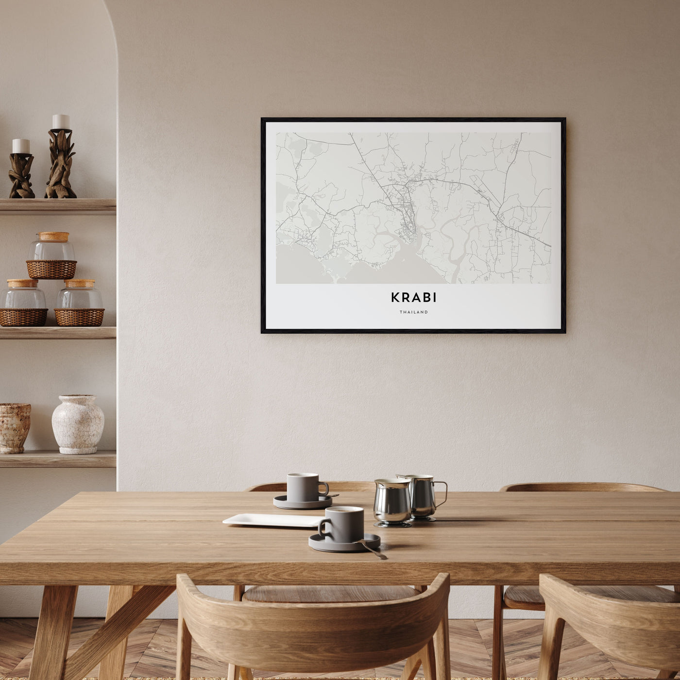 Krabi Map Landscape Poster