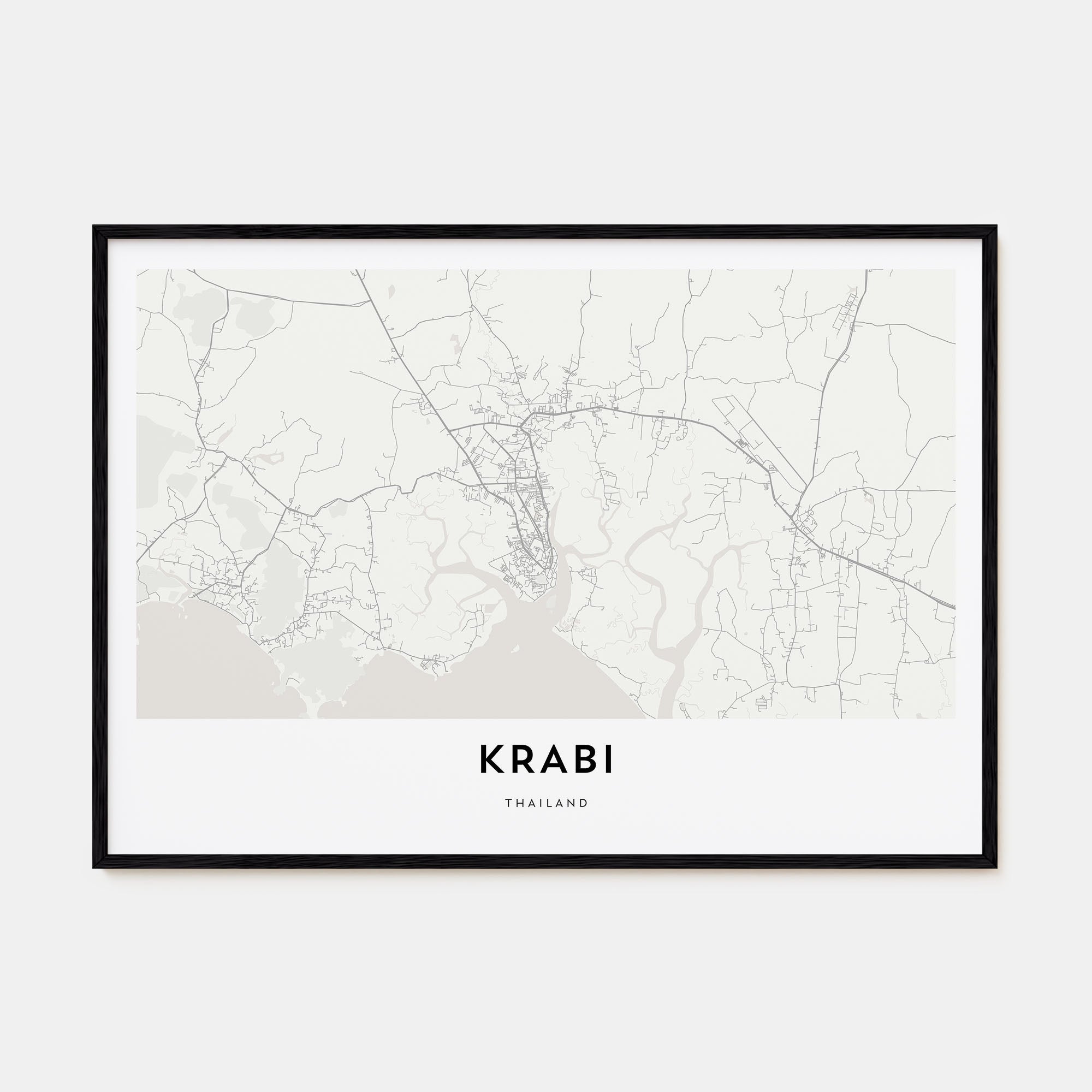 Krabi Map Landscape Poster