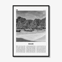 Krabi Print Black and White, Krabi Wall Art, Krabi Poster, Krabi Photo, Thailand, Phang Nga Bay