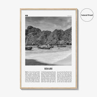 Krabi Print Black and White, Krabi Wall Art, Krabi Poster, Krabi Photo, Thailand, Phang Nga Bay