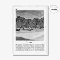 Krabi Print Black and White, Krabi Wall Art, Krabi Poster, Krabi Photo, Thailand, Phang Nga Bay