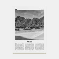 Krabi Travel B&W Poster