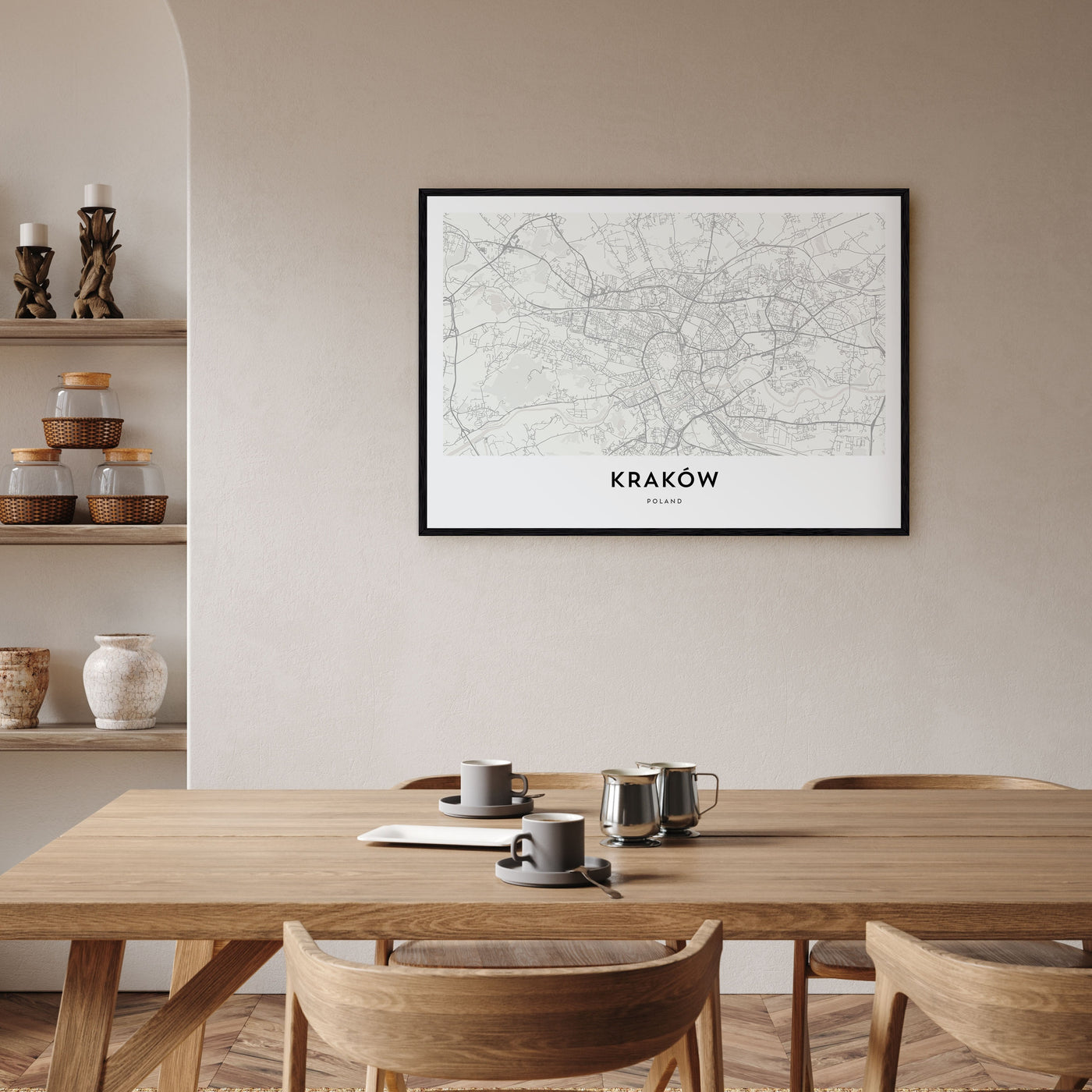 Kraków Map Landscape Poster
