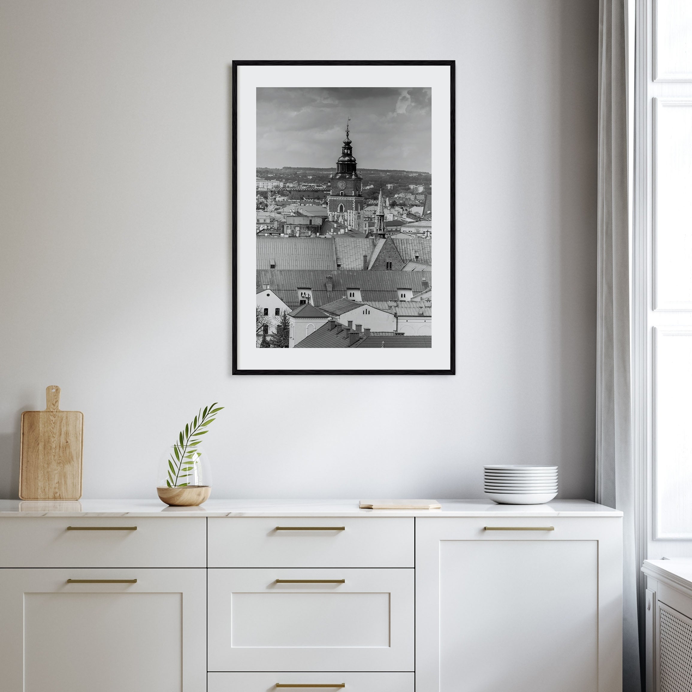 Kraków Photo B&W Poster