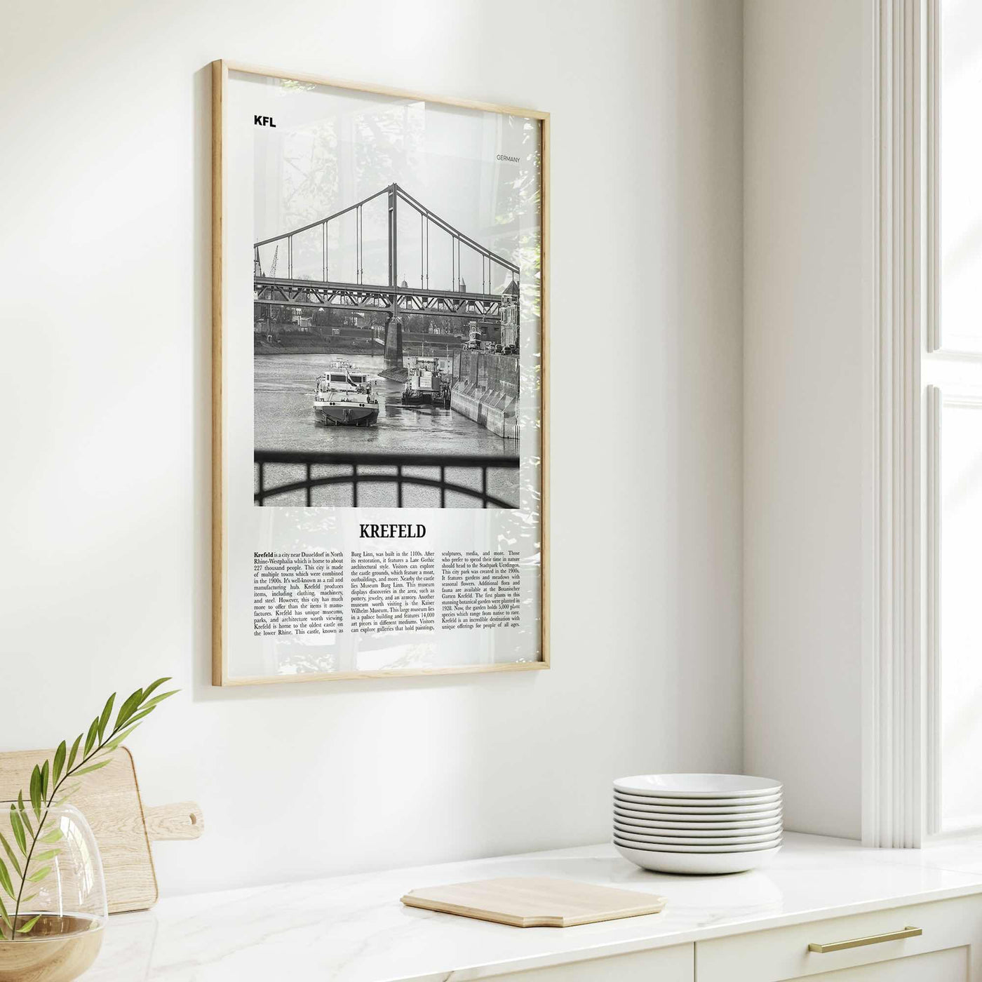 Krefeld Print Black and White, Krefeld Wall Art, Krefeld Poster, Krefeld Photo, Krefeld Wall Décor, Krefeld Map, Germany