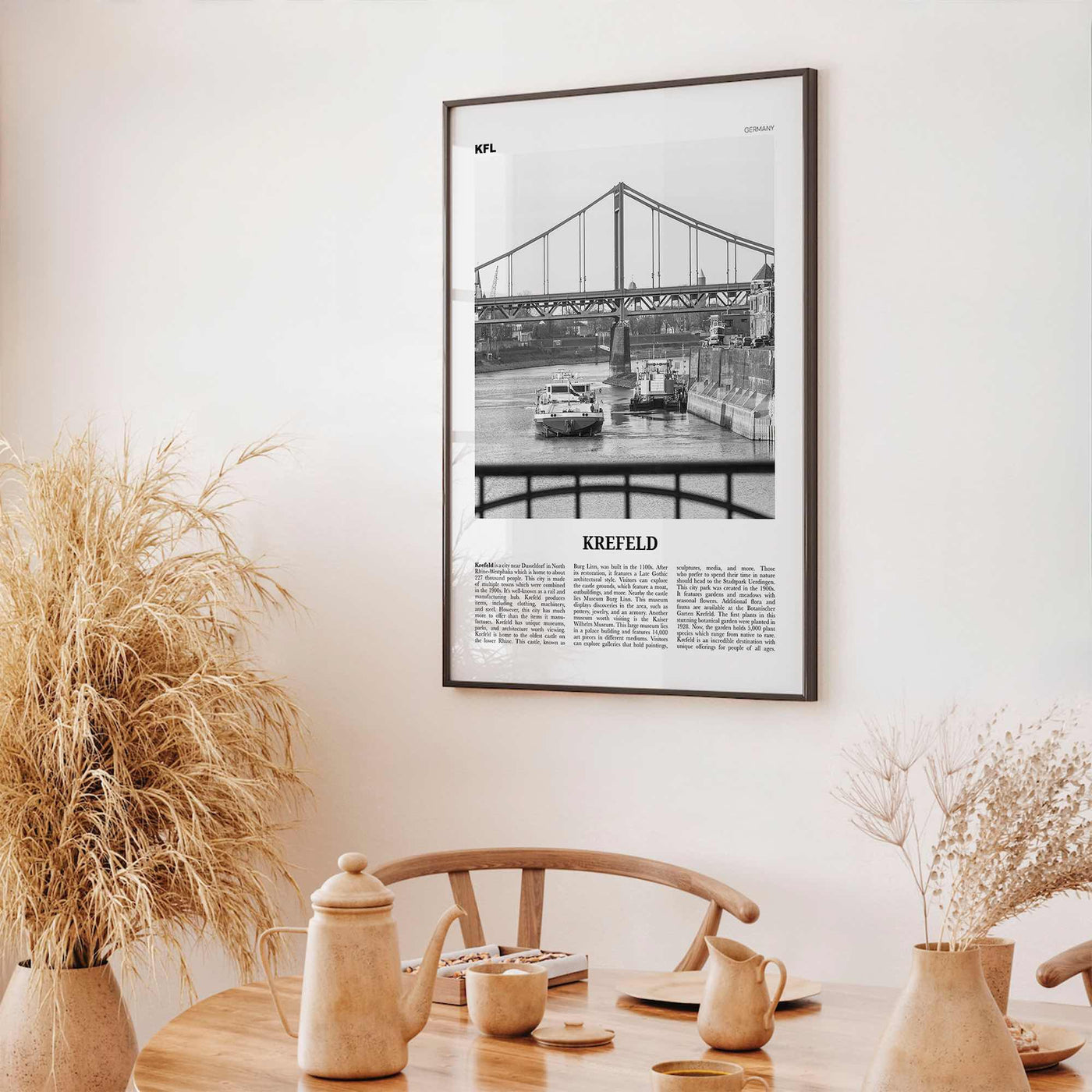 Krefeld Print Black and White, Krefeld Wall Art, Krefeld Poster, Krefeld Photo, Krefeld Wall Décor, Krefeld Map, Germany