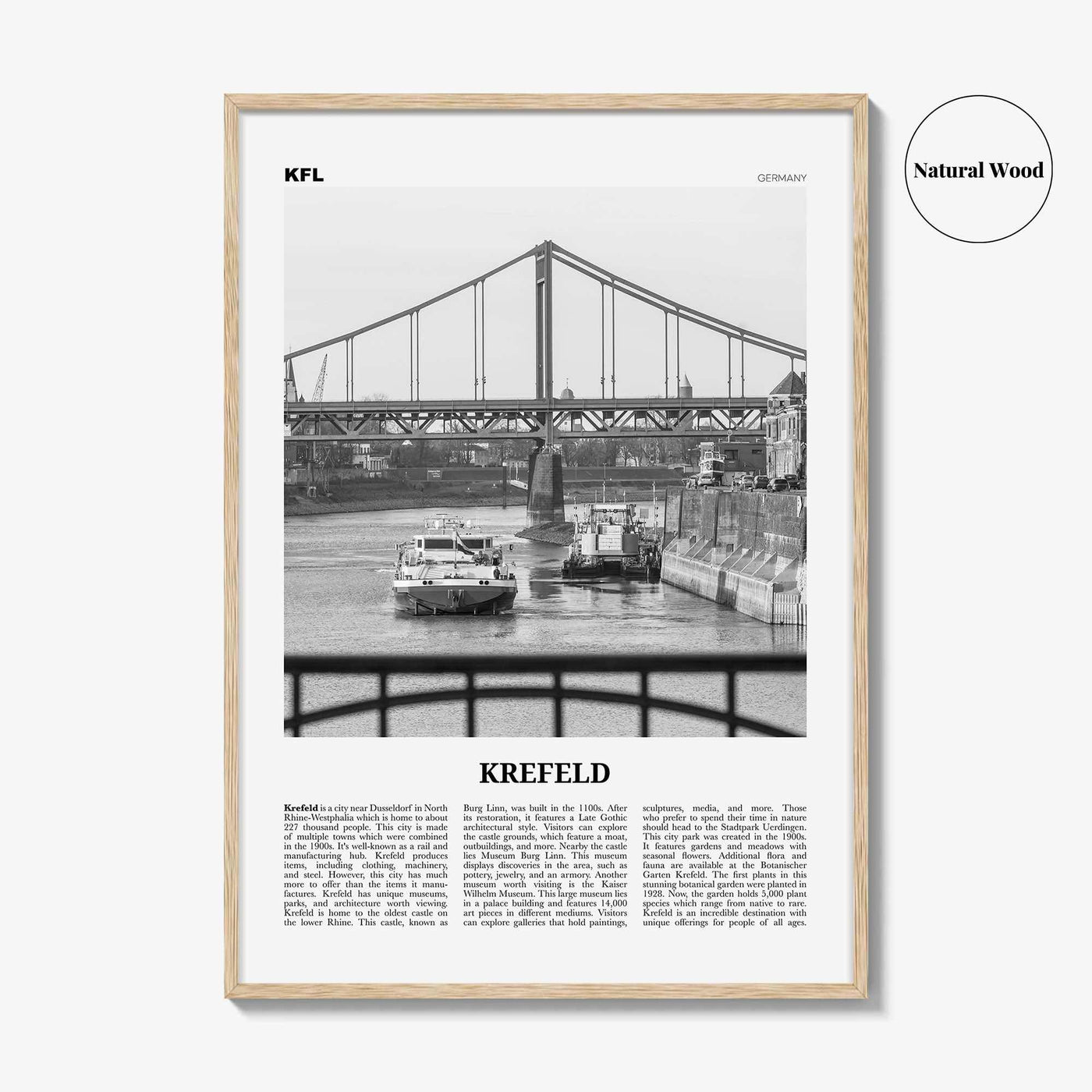 Krefeld Print Black and White, Krefeld Wall Art, Krefeld Poster, Krefeld Photo, Krefeld Wall Décor, Krefeld Map, Germany