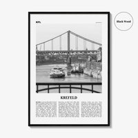 Krefeld Print Black and White, Krefeld Wall Art, Krefeld Poster, Krefeld Photo, Krefeld Wall Décor, Krefeld Map, Germany