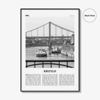 Krefeld Print Black and White, Krefeld Wall Art, Krefeld Poster, Krefeld Photo, Krefeld Wall Décor, Krefeld Map, Germany