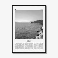 KRK Print Black and White, Krk Wall Art, Krk Poster, Krk Photo, Krk Wall Décor, Vegl, Curicta, Veglia, Vegliot, Κύρικον, Kyrikon, Croatia