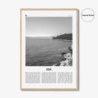 KRK Print Black and White, Krk Wall Art, Krk Poster, Krk Photo, Krk Wall Décor, Vegl, Curicta, Veglia, Vegliot, Κύρικον, Kyrikon, Croatia