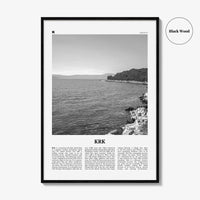 KRK Print Black and White, Krk Wall Art, Krk Poster, Krk Photo, Krk Wall Décor, Vegl, Curicta, Veglia, Vegliot, Κύρικον, Kyrikon, Croatia