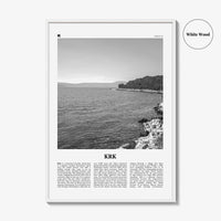 KRK Print Black and White, Krk Wall Art, Krk Poster, Krk Photo, Krk Wall Décor, Vegl, Curicta, Veglia, Vegliot, Κύρικον, Kyrikon, Croatia