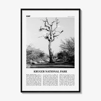 Kruger National Park Print Black and White, Kruger Wall Art, Kruger Poster, Kruger Photo, Kruger Wall Décor, Kruger Map, South Africa