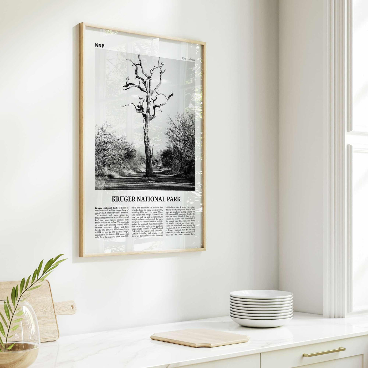 Kruger National Park Print Black and White, Kruger Wall Art, Kruger Poster, Kruger Photo, Kruger Wall Décor, Kruger Map, South Africa