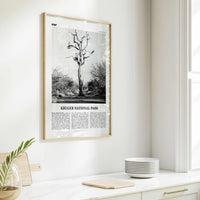 Kruger National Park Print Black and White, Kruger Wall Art, Kruger Poster, Kruger Photo, Kruger Wall Décor, Kruger Map, South Africa