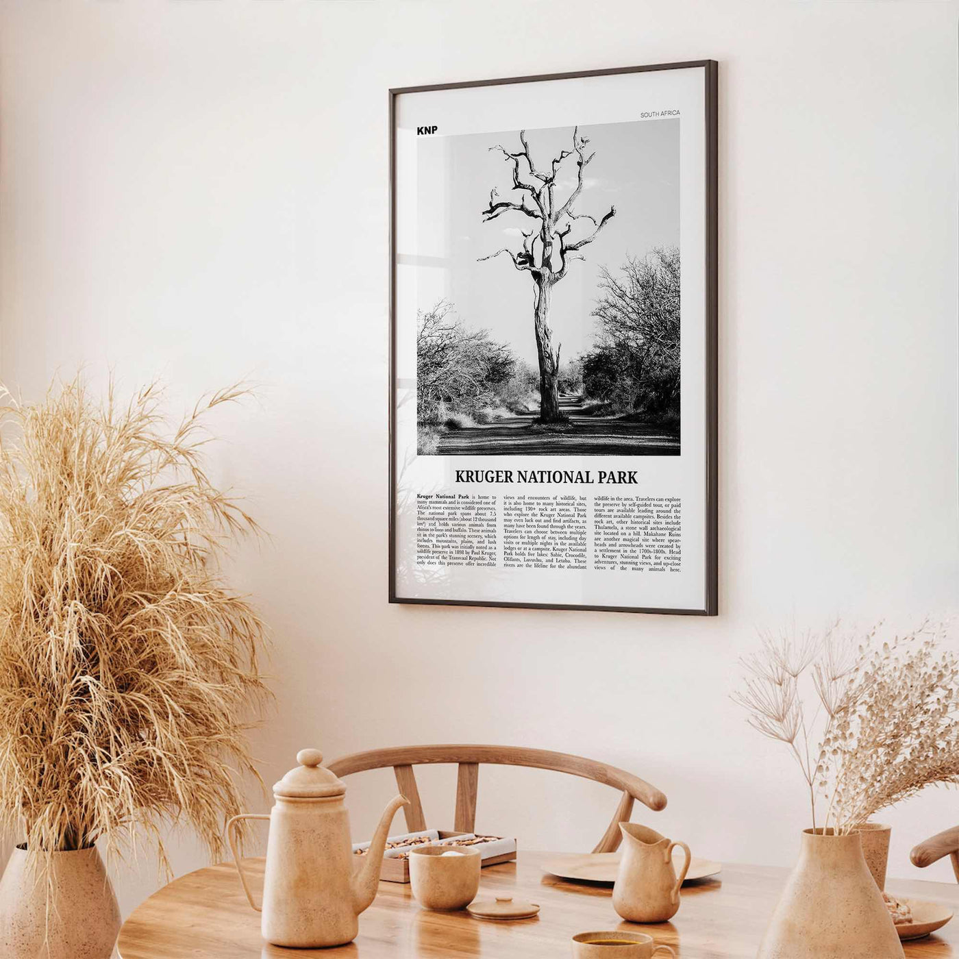 Kruger National Park Print Black and White, Kruger Wall Art, Kruger Poster, Kruger Photo, Kruger Wall Décor, Kruger Map, South Africa