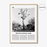 Kruger National Park Print Black and White, Kruger Wall Art, Kruger Poster, Kruger Photo, Kruger Wall Décor, Kruger Map, South Africa