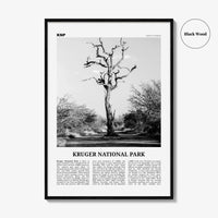 Kruger National Park Print Black and White, Kruger Wall Art, Kruger Poster, Kruger Photo, Kruger Wall Décor, Kruger Map, South Africa