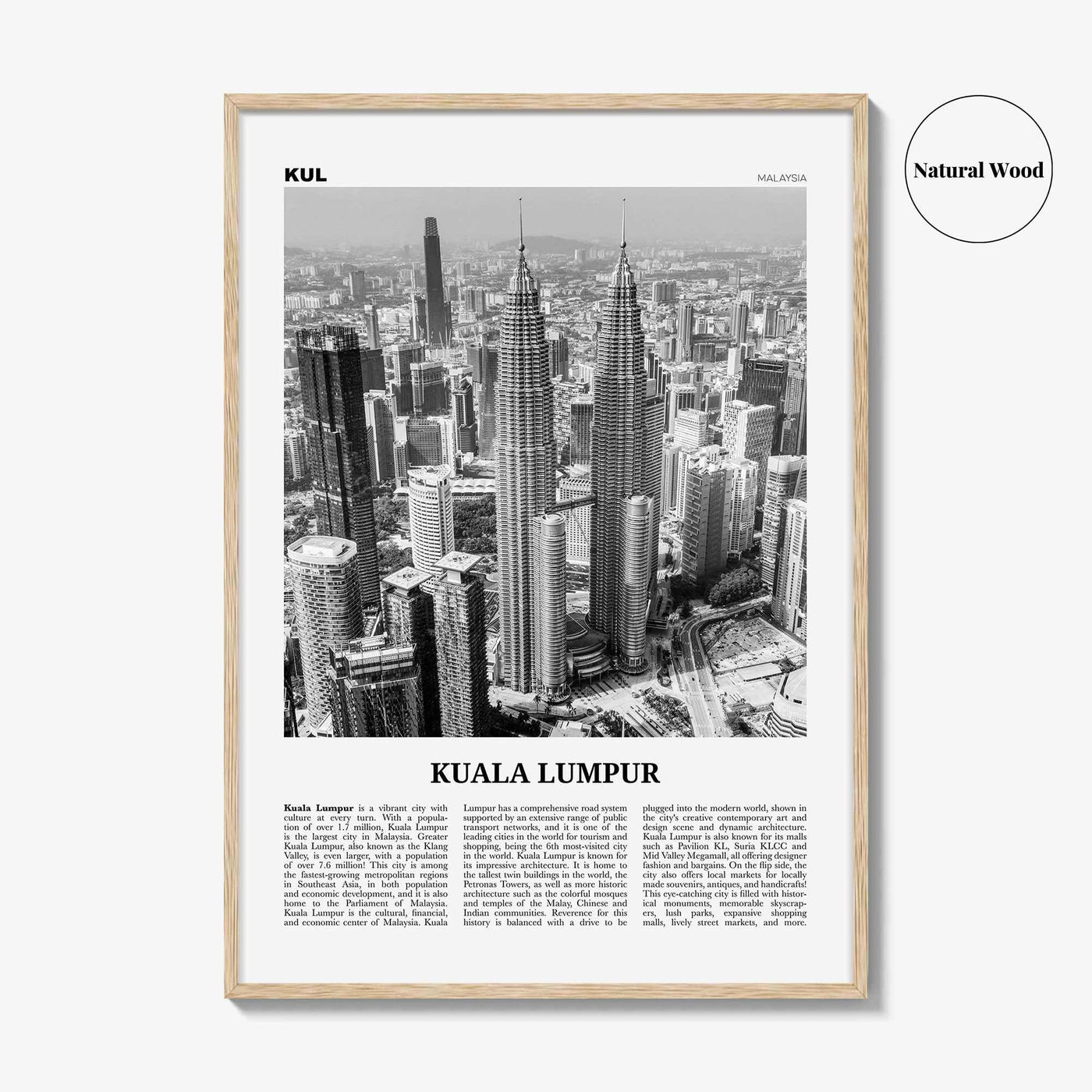 Kuala Lumpur Print Black and White No 1, Kuala Lumpur Wall Art, Kuala Lumpur Poster, Kuala Lumpur Photo, Kuala Lumpur Decor, Malaysia