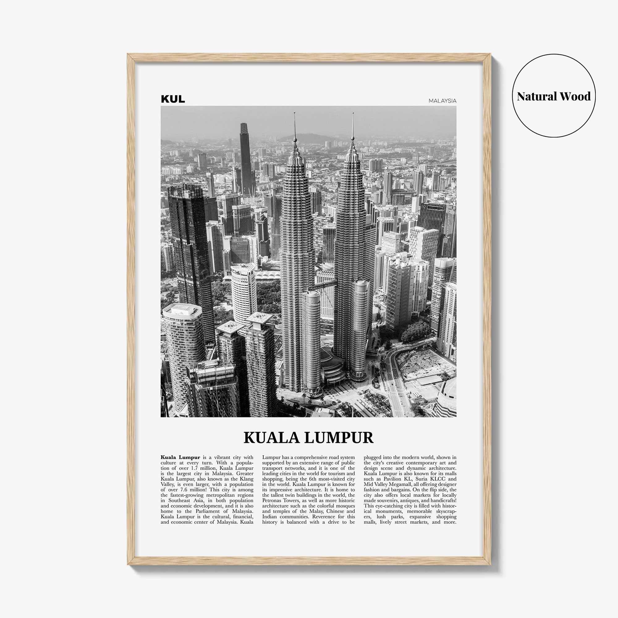 Kuala Lumpur Print Black and White No 1, Kuala Lumpur Wall Art, Kuala Lumpur Poster, Kuala Lumpur Photo, Kuala Lumpur Decor, Malaysia