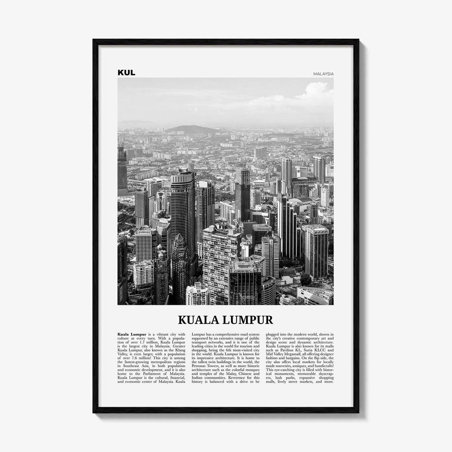 Kuala Lumpur Print Black and White No 2, Kuala Lumpur Wall Art, Kuala Lumpur Poster, Kuala Lumpur Photo, Kuala Lumpur Decor, Malaysia, Asia