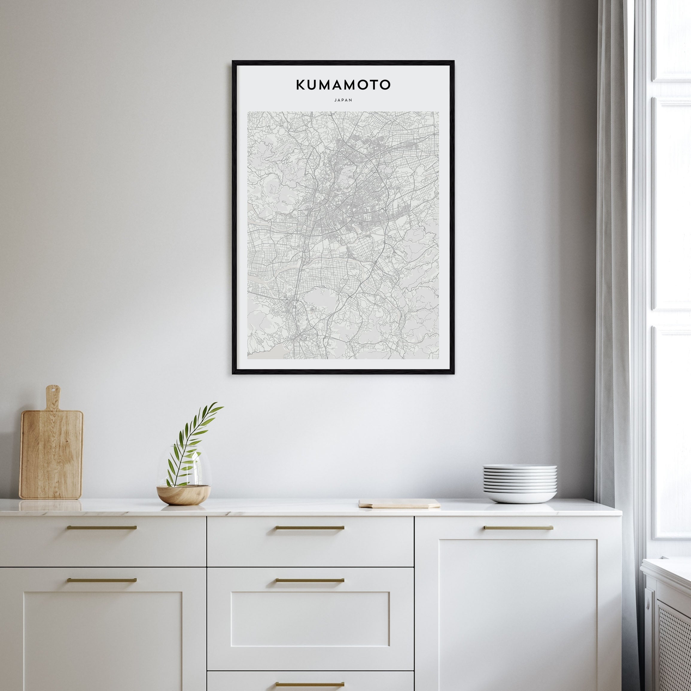 Kumamoto Map Portrait Poster