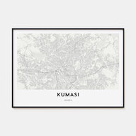 Kumasi Map Landscape Poster