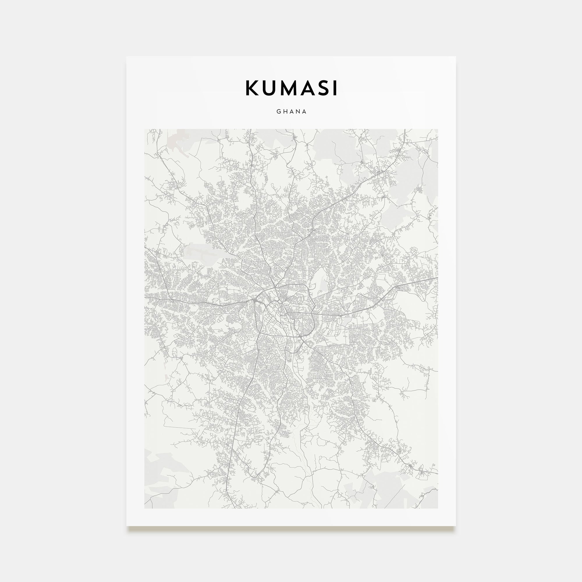 Kumasi Map Portrait Poster