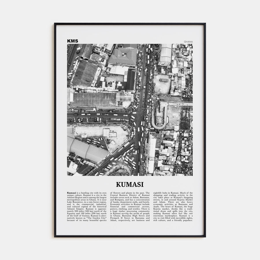 Kumasi Travel B&W Poster