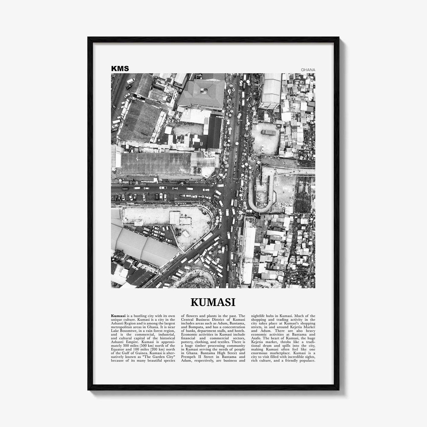 Kumasi Print Black and White, Kumasi Wall Art, Kumasi Poster, Kumasi Photo, Kumasi Wall Decor, Ghana, Comassie, Coomassie, Kumase, Africa
