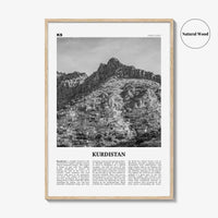 Kurdistan Print Black and White, Kurdistan Wall Art, Kurdistan Poster, Kurdistan Photo, Kurdistan Wall Décor, Kurdistan Map, Middle East