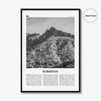 Kurdistan Print Black and White, Kurdistan Wall Art, Kurdistan Poster, Kurdistan Photo, Kurdistan Wall Décor, Kurdistan Map, Middle East