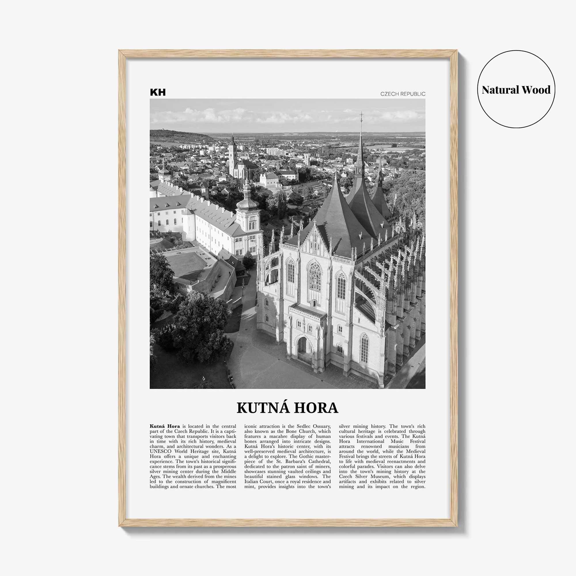 Kutna Hora Print Black and White, Kutna Hora Wall Art, Kutna Hora Poster, Kutna Hora Photo, Kutna Hora Wall Décor, Czech Republic