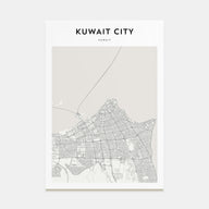 Kuwait City Map Portrait Poster