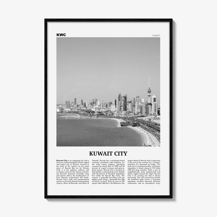 Kuwait City Print Black and White, Kuwait City Wall Art, Kuwait City Poster, Kuwait City Photo, Kuwait, مدينة الكويت Middle East