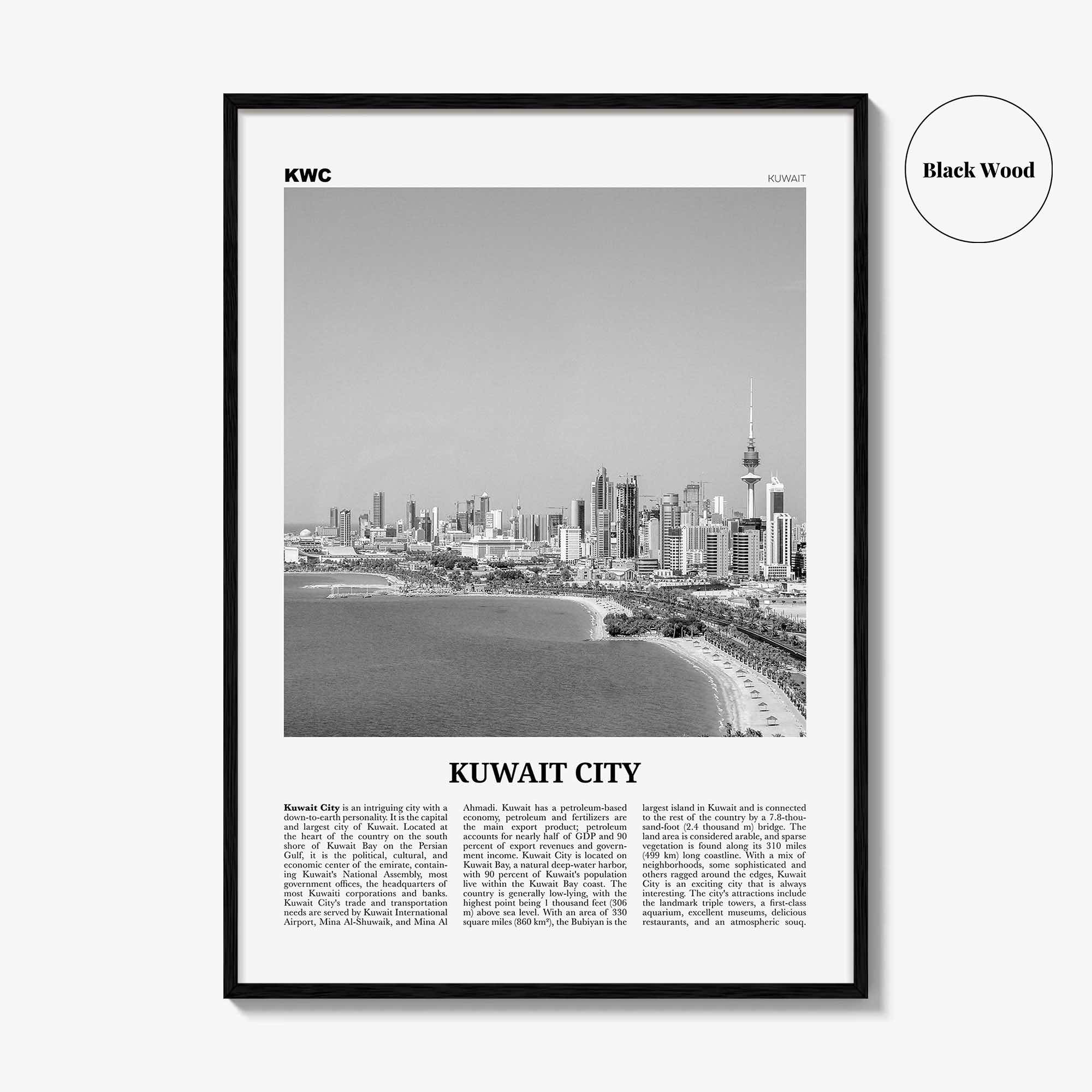 Kuwait City Print Black and White, Kuwait City Wall Art, Kuwait City Poster, Kuwait City Photo, Kuwait, مدينة الكويت Middle East
