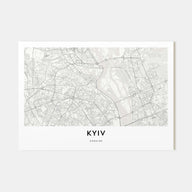 Kyiv Map Landscape Poster