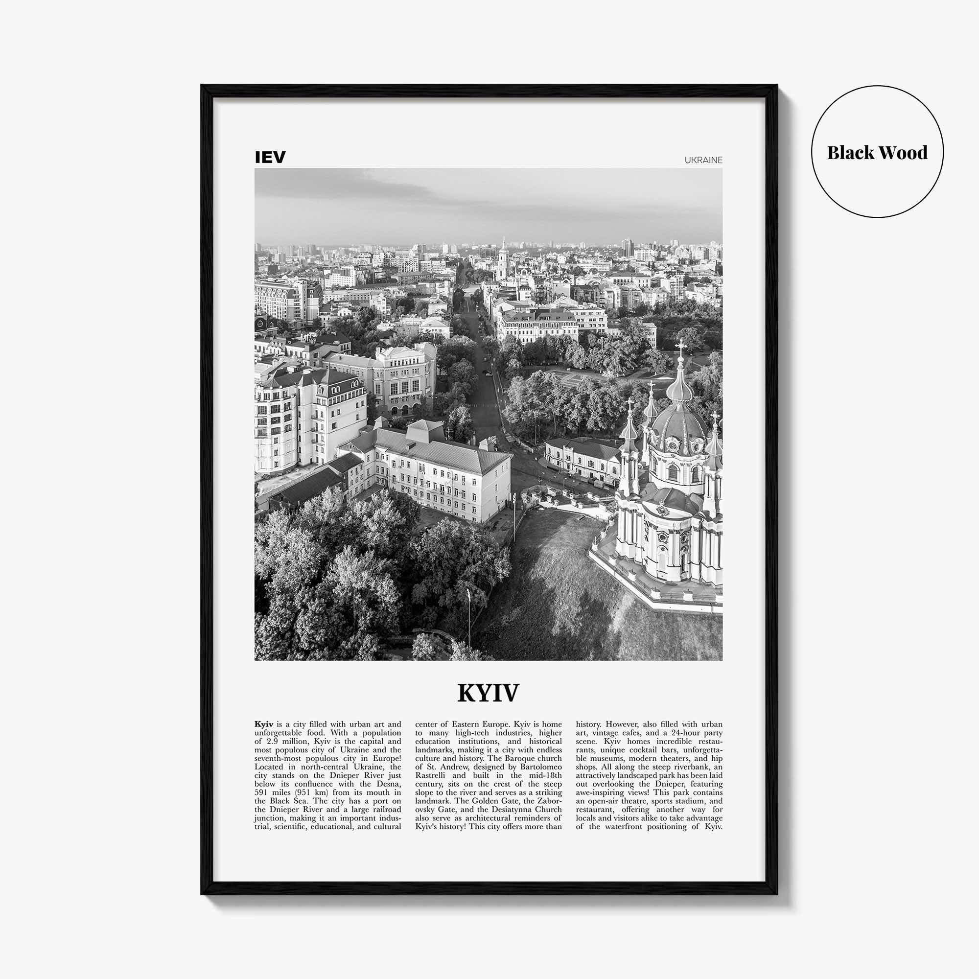Kyiv Print Black and White No 1, Kyiv Wall Art, Kyiv Poster, Kiev Photo, Kyiv Wall Decor, Kyiv, Ukraine, Київ, Kiev Print Black and White