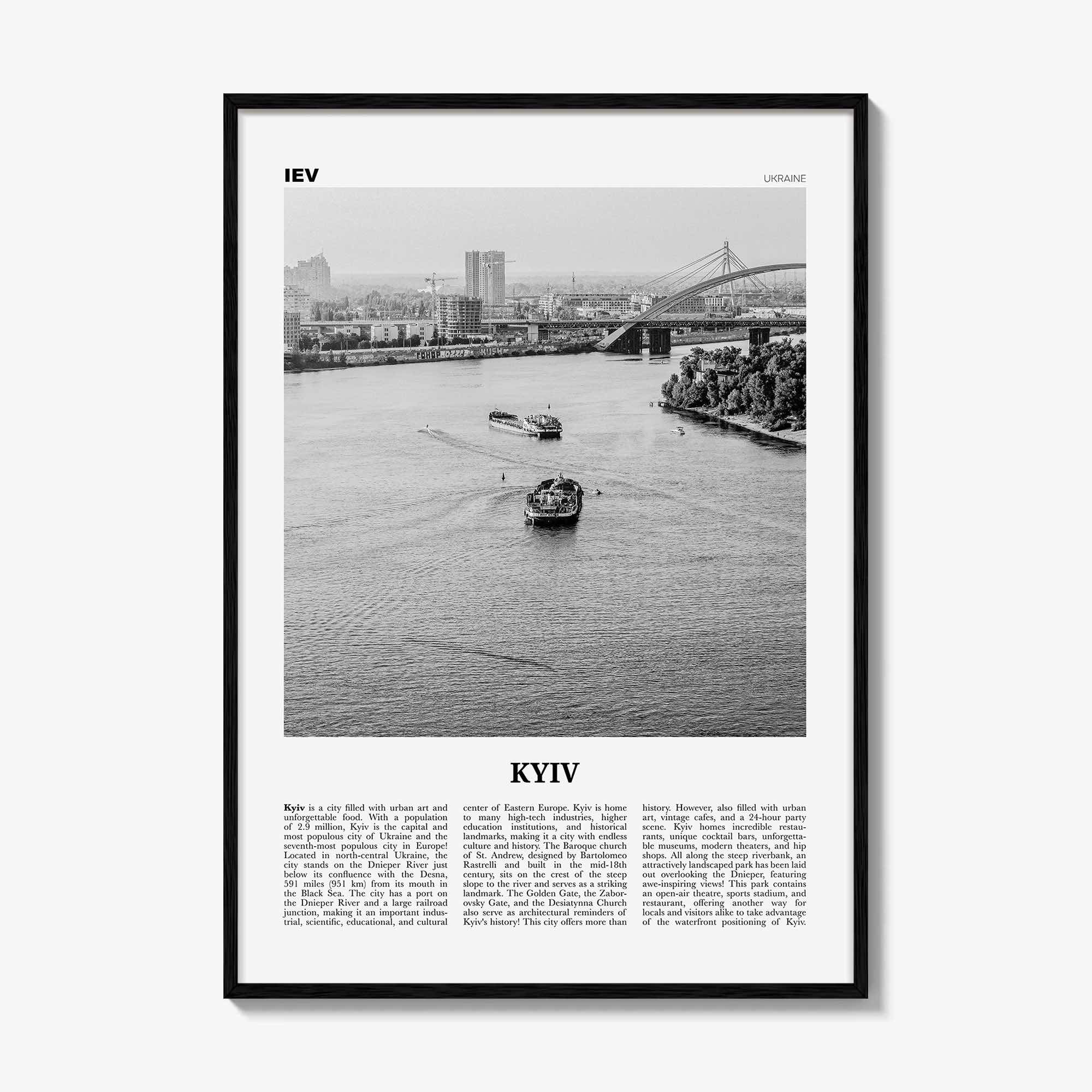 Kyiv Print Black and White No 2, Kyiv Wall Art, Kyiv Poster, Kiev Photo, Kyiv Wall Decor, Kyiv, Ukraine, Київ, Kiev Print Black and White