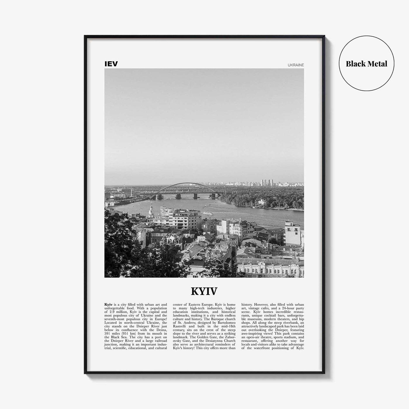 Kyiv Print Black and White No 3, Kyiv Wall Art, Kyiv Poster, Kiev Photo, Kyiv Wall Decor, Kyiv, Ukraine, Київ, Kiev Print Black and White