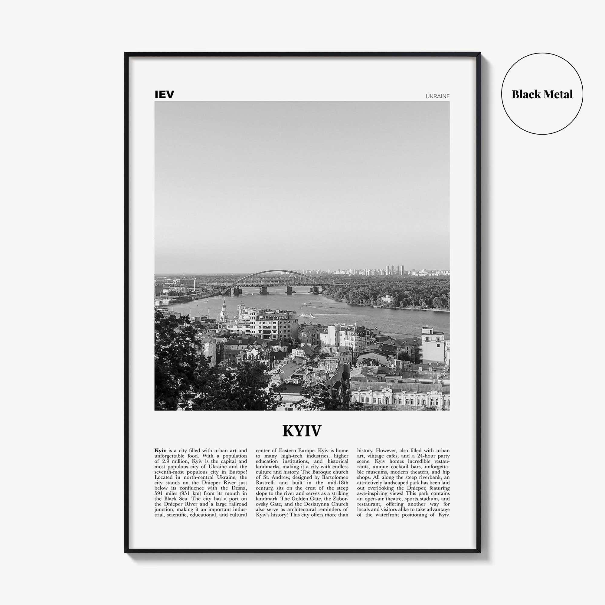 Kyiv Print Black and White No 3, Kyiv Wall Art, Kyiv Poster, Kiev Photo, Kyiv Wall Decor, Kyiv, Ukraine, Київ, Kiev Print Black and White