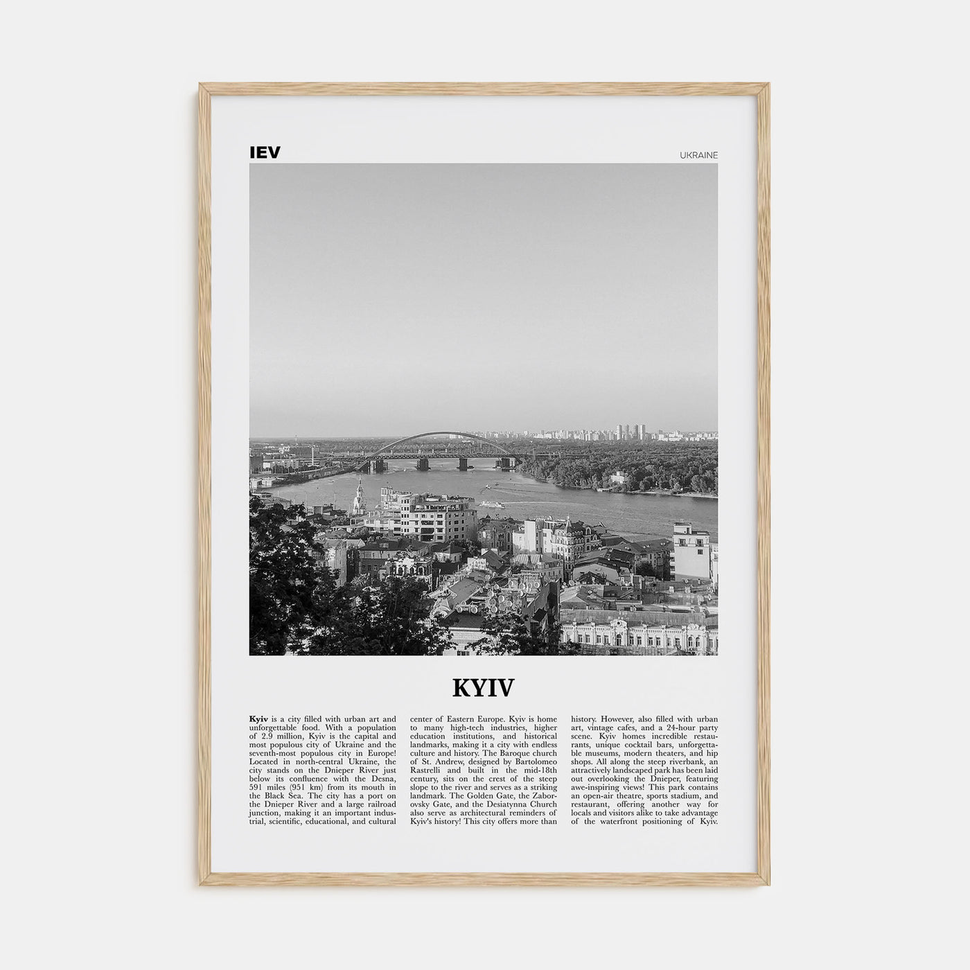 Kyiv Travel B&W No 3 Poster