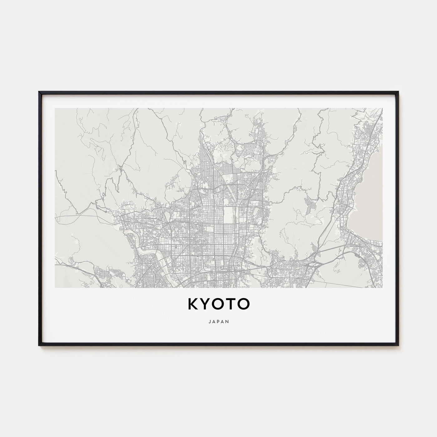 Kyoto Map Landscape Poster